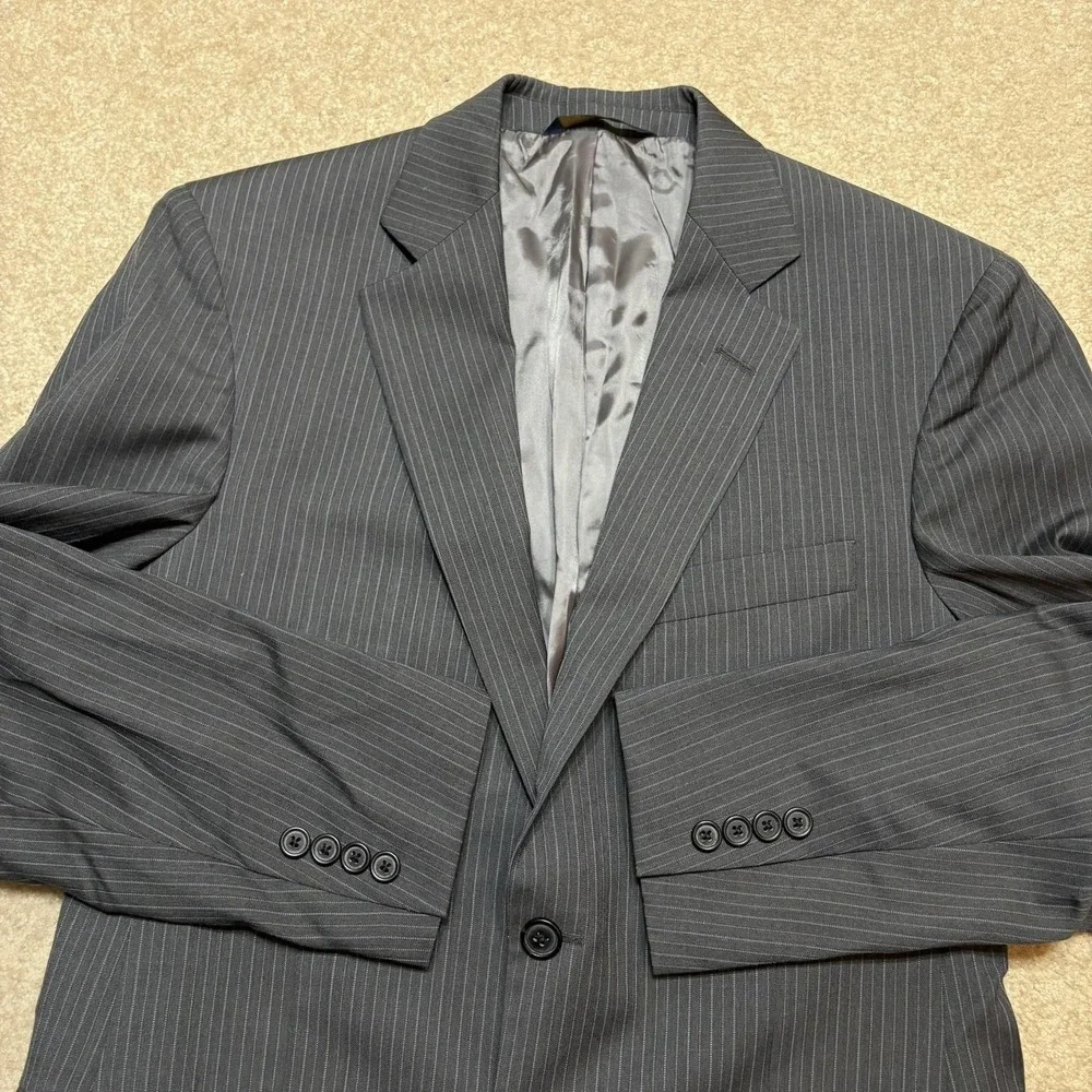Brooks Brothers 346 Blazer Suit Jacket Mens 37R Gray Pinstripe Sport Coat Stretc
